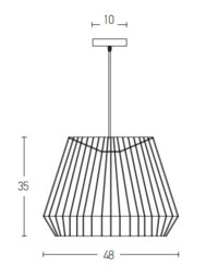 Patras 48cm Wire Frame Pendant Ceiling Light Natural 1xE27 - thumbnail 3