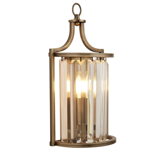 Victoria Wall Light Antique Brass, Clear Crystal - image 1
