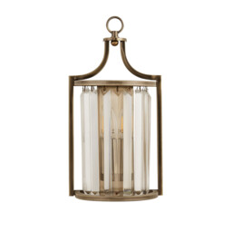 Victoria Wall Light Antique Brass, Clear Crystal - thumbnail 2