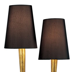 Paola Table Lamp 2 Light E14, Gold Painted with Black Shades - thumbnail 5