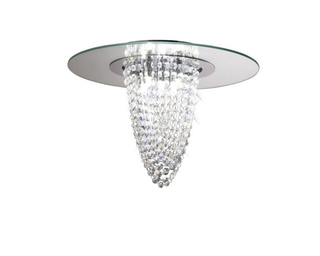Oberon Flush Ceiling 5 Light Polished Chrome, Mirror, Crystal - image 1