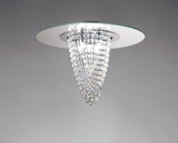 Oberon Flush Ceiling 5 Light Polished Chrome, Mirror, Crystal - thumbnail 2