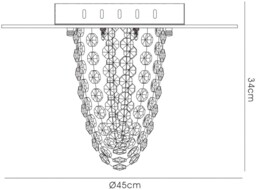 Oberon Flush Ceiling 5 Light Polished Chrome, Mirror, Crystal - thumbnail 3