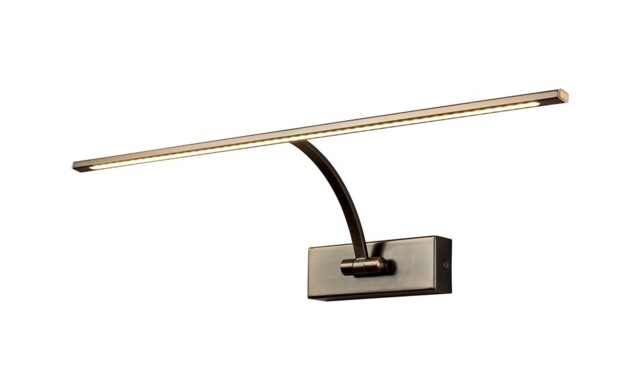 Walton Large 1 Arm Wall Lamp, Picture Light, 1 x 10W LED, 3000K, 850lm, Bronze - image 1