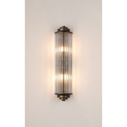 Fairport 2 Light Glass Rod Wall, G9, IP44, Bronze/Clear Glass Rods - thumbnail 3