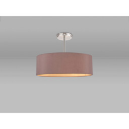 Baymont Polished Chrome 5 Light E27 Semi Flush Fixture, With 45cm x 15cm Dual Faux Silk Shade, Taupe/Halo Gold - thumbnail 2