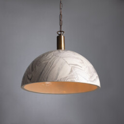 Kauri Dome Pendant 37cm Marbled, Antique Brass - thumbnail 3