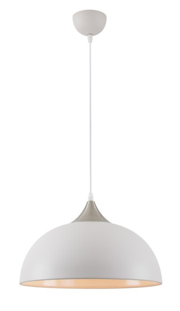 Jay Dome Ceiling Pendant, 1 x E27, Sand White, Satin Nickel - image 1