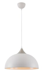 Jay Dome Ceiling Pendant, 1 x E27, Sand White, Satin Nickel - thumbnail 1