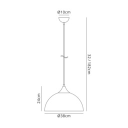 Jay Dome Ceiling Pendant, 1 x E27, Sand White, Satin Nickel - thumbnail 2