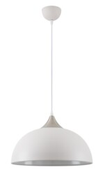 Jay Dome Ceiling Pendant, 1 x E27, Sand White, Satin Nickel - thumbnail 5
