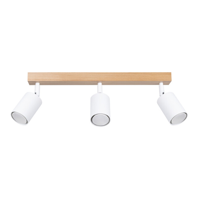 Verdo Modern Ceiling Spotlight Bar Wood, White 3x GU10 - image 1