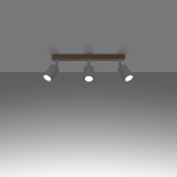 Verdo Modern Ceiling Spotlight Bar Wood, White 3x GU10 - thumbnail 3