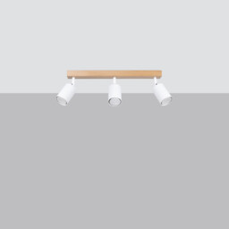 Verdo Modern Ceiling Spotlight Bar Wood, White 3x GU10 - thumbnail 2
