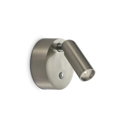 Bean Rechargeable Round Reading Wall Light Nickel 1x LED 200lm 3000K Dimmable