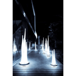 Estalacta Floor Lamp 1 Light Small Indoor, Silver/Opal White - thumbnail 5