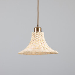 Savannah Rattan Small Dome Pendant, Antique Brass - thumbnail 1