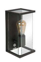 Claire Modern Wall Lantern Light Outdoor, PIR Sensor - 1xE27 - IP54 - Anthracite - thumbnail 3