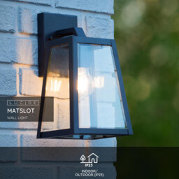Matslot Cottage 30.5cm Wall Lantern Light Outdoor - 1xE27 - IP23 - Black - thumbnail 2