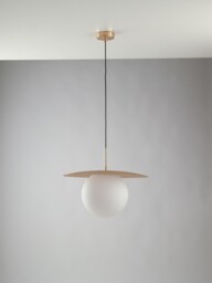 Chaplin Globe Ceiling Pendant, Satin Gold, E27