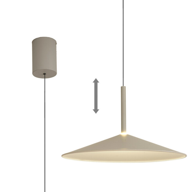 Calice 48cm Rise And Fall Pendant, 16W LED, 3000K, 1200lm, Grey/White, 3yrs Warranty - image 1