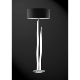 Estalacta Floor Lamp 3 Light GU10 Indoor, Silver/Opal White With Black Shade - thumbnail 2