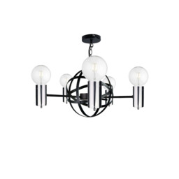 Solar Pendant Ceiling Light Black, Silver, 60cm, 5x E27