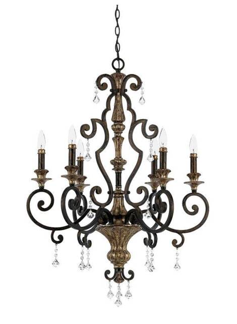 Marquette 6 Light Chandelier Antique Bronze Finish, E14 - image 1