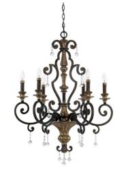 Marquette 6 Light Chandelier Antique Bronze Finish, E14 - thumbnail 1