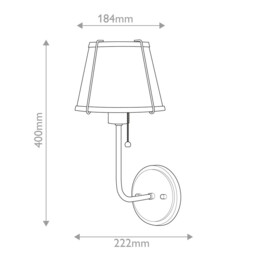 Hinkley Clarke Wall Lamp with Shade Contemporary Polished Nickel, White Metal Shade 1x E27 - thumbnail 3