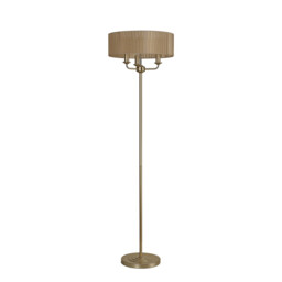 Banyan 3 Light Switched Floor Lamp With 45cm x 15cm Organza Shade Champagne Gold/Soft Bronze - thumbnail 5