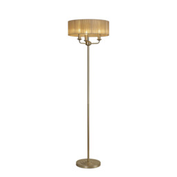 Banyan 3 Light Switched Floor Lamp With 45cm x 15cm Organza Shade Champagne Gold/Soft Bronze