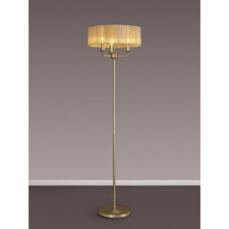 Banyan 3 Light Switched Floor Lamp With 45cm x 15cm Organza Shade Champagne Gold/Soft Bronze - thumbnail 2
