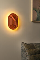 Lucide CARMINO - Wall light - LED - 1x12W 2700K - Terracotta - Essential - thumbnail 3