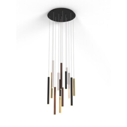Cala Round 14 Light Pendant, 84W LED, 3000K, 5880lm, Sand White/Sand Black/Gold/Rust Brown, 3yrs Warranty - thumbnail 1