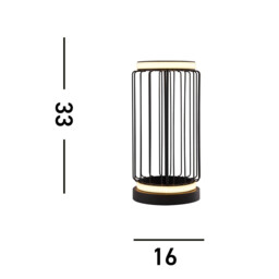 Circolo Cage LED Table Lamp, Black Metal - thumbnail 5