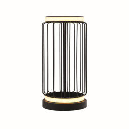 Circolo Cage LED Table Lamp, Black Metal - thumbnail 1