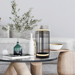 Circolo Cage LED Table Lamp, Black Metal - thumbnail 2