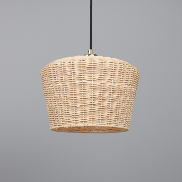Manila Rattan Large Dome Pendant, Polished Brass - image 1