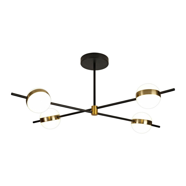 Cuba Ceiling 4 Light, 32W LED, 3000K, 2400lm, Gold/Black, 3yrs Warranty - image 1