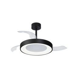 Niseko Fan M 49cm 50W LED Dimmable Ceiling Light With 30W DC Fan, 2700-5000K Remote Control, 5500lm, Black - thumbnail 1
