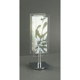 Euphoria Table Lamp 1 Light E27, Polished Chrome/Opal White Glass - thumbnail 2
