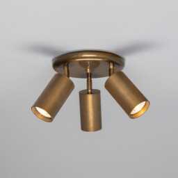 Evanston Three Light Spotlight, Antique Brass - thumbnail 2