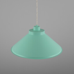 Rio Coloured Dome Pendant Light, Antique Brass, Mint Turquoise - thumbnail 3