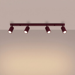 Karbon Ceiling Spotlight Bar Burgundy 4x GU10 - thumbnail 3