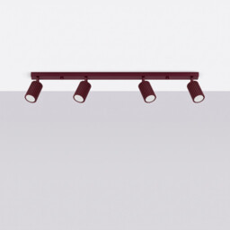 Karbon Ceiling Spotlight Bar Burgundy 4x GU10 - thumbnail 2