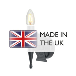 Saxon 1 Light Indoor Candle Wall Light Black, E14 - thumbnail 5