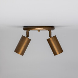 Evanston Two Light Spotlight, Antique Brass - thumbnail 1