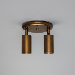 Evanston Two Light Spotlight, Antique Brass - thumbnail 3
