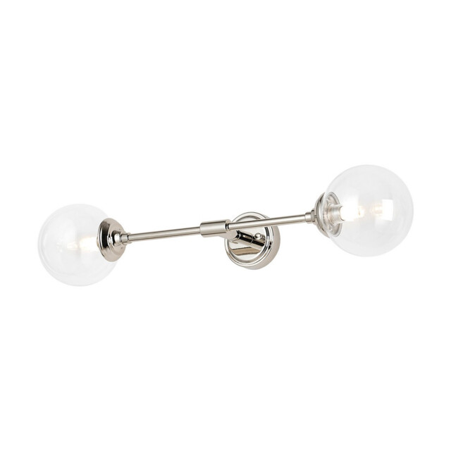 Richmond Ceiling/Wall Light Linear, 2 Light G9, IP44, Polished Nickel/Clear Smooth Round Glass - image 1